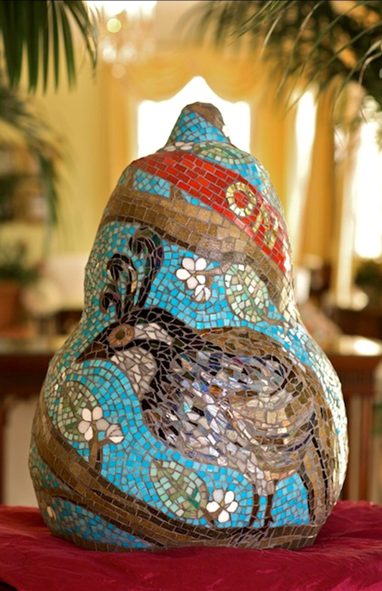 On The First Day, Carolina Inn, Chapel Hill NC by Jeannette Brossart, mosaic sculpture